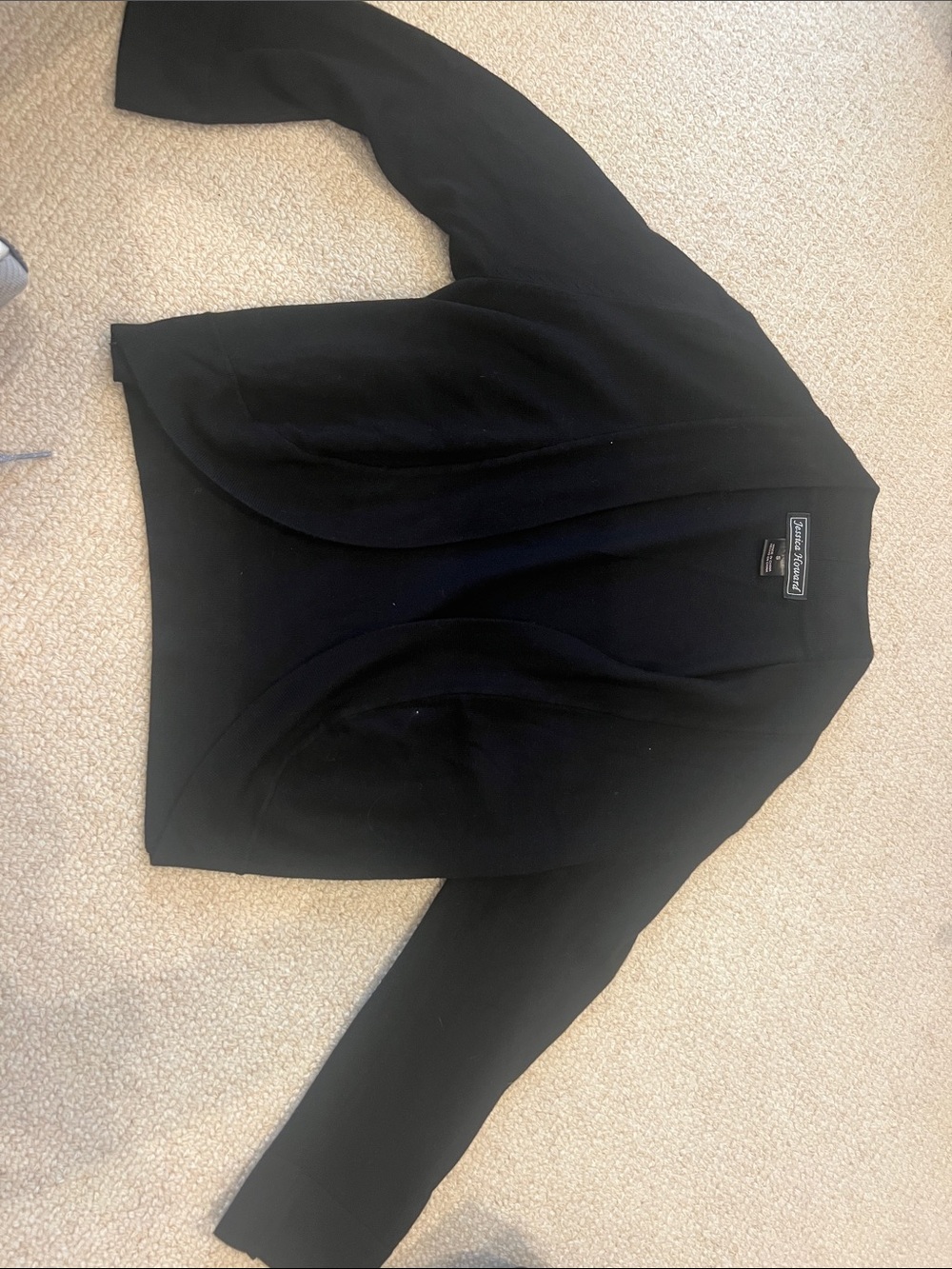 Jessica Howard Black Open Cardigan Sweater